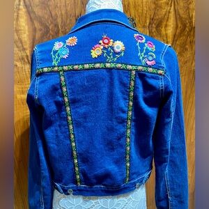 Child Size 12 Tractor Brand embroidered and embellished denim jacket